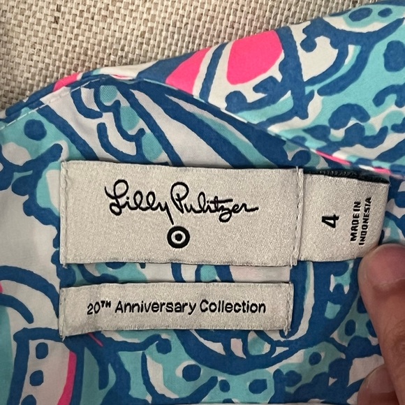 NWT Lily Pulitzer for Target Sleeveless Dress Blue/Pink/White Zipper Back Size 4 - Picture 8 of 9